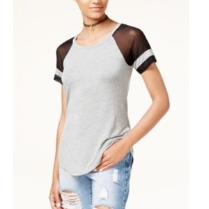 Ultra Flirt Gray and Black Short Sleeve Tee
